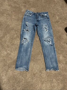 Distressed Blue Ripped Jeans